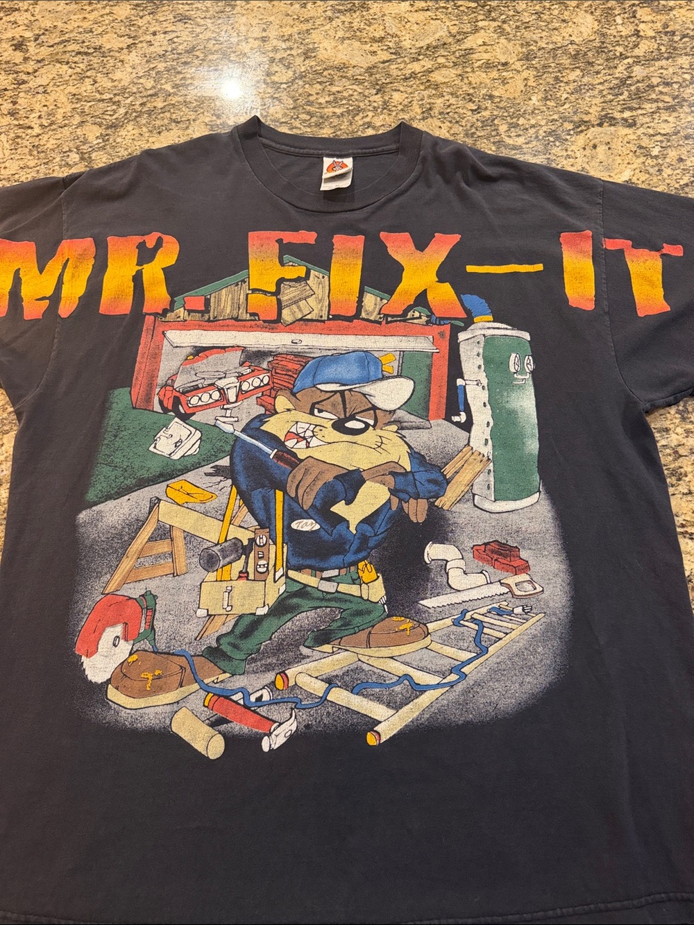 Warner Bros. Mr. Fix-It Graphic Tee - Black with Multicolor Print